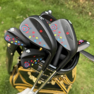 Calong Clown Golf Wedges Black Colors 48 50 52 54 56 58 60 62 Degree With 115g Stiff Steel Shaft -Full Spin Milled Face