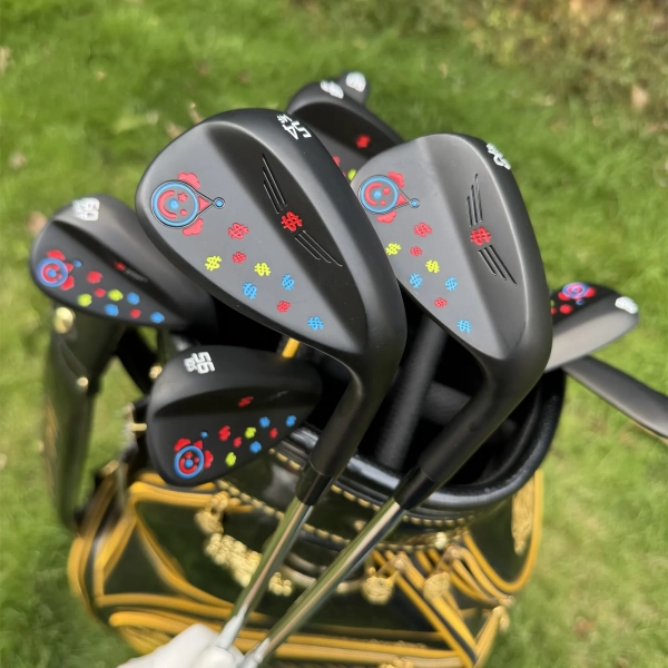 Calong Clown Golf Wedges Black Colors 48 50 52 54 56 58 60 62 Degree With 115g Stiff Steel Shaft -Full Spin Milled Face