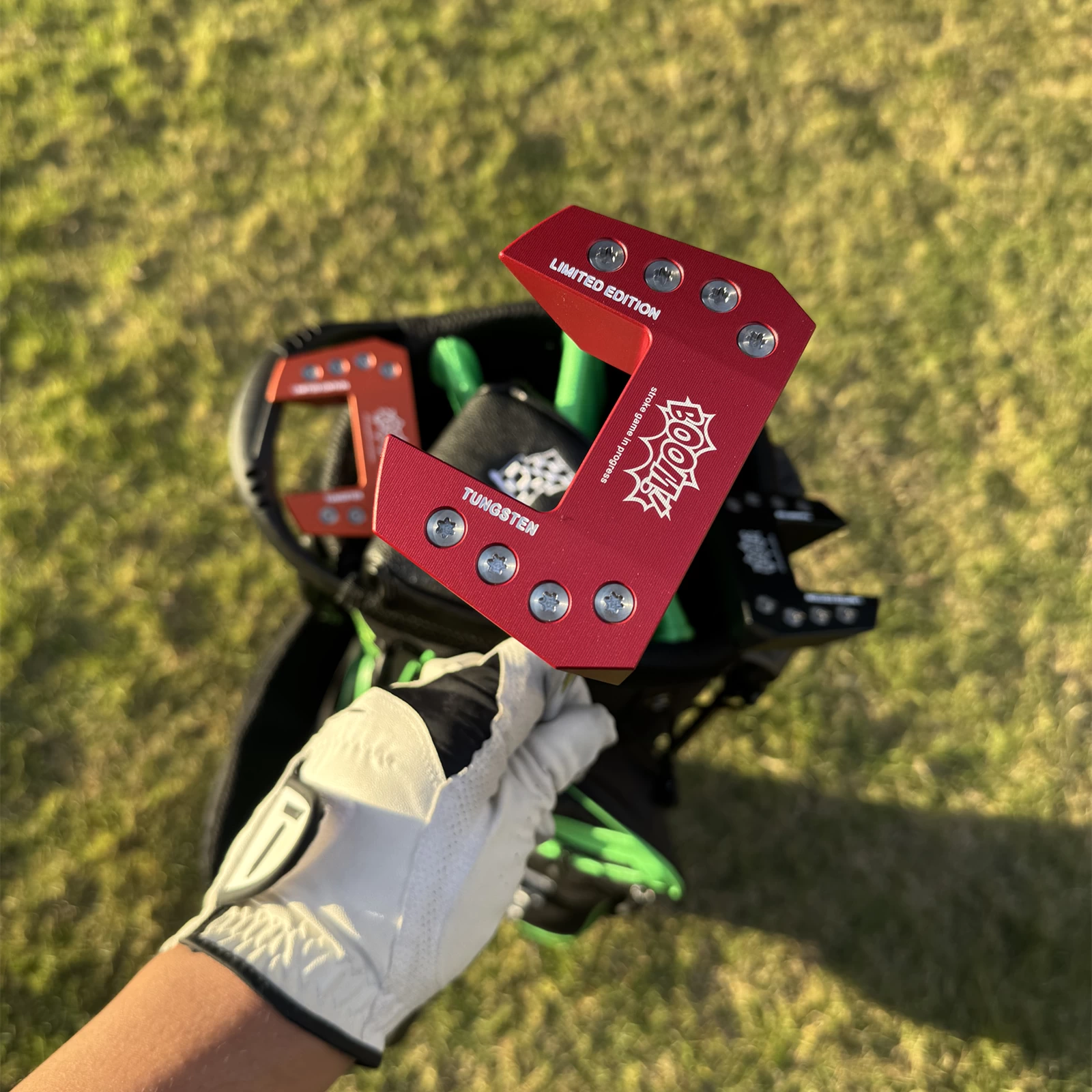 Calong BOOM Golf Putter Center Shaft 6063 Alloy Black/Red/Orange Colors 34/35inch With Tungsten Screws Balance Technology Included Headcover - Image 3