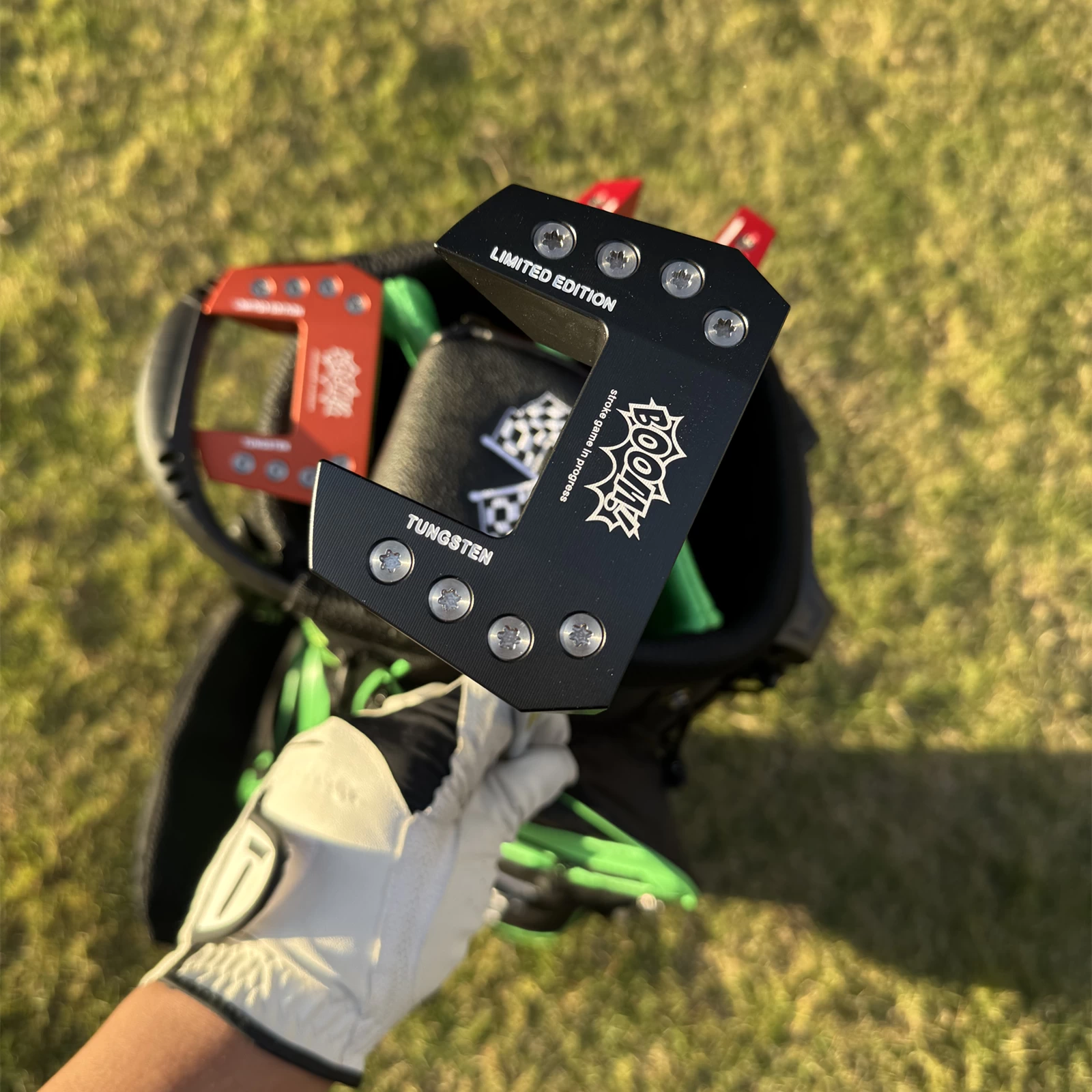 Calong BOOM Golf Putter Center Shaft 6063 Alloy Black/Red/Orange Colors 34/35inch With Tungsten Screws Balance Technology Included Headcover - Image 2